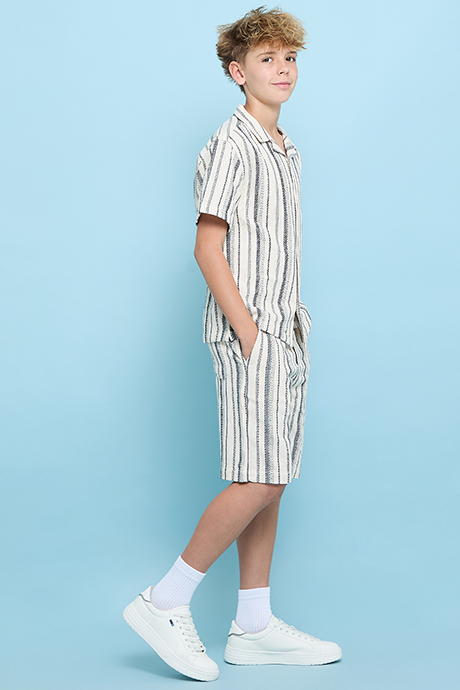 Striped Shorts with Drawstring Waist