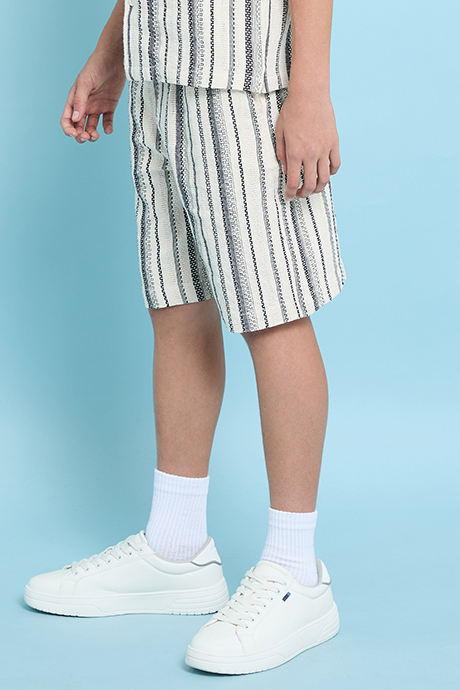 Striped Shorts with Drawstring Waist