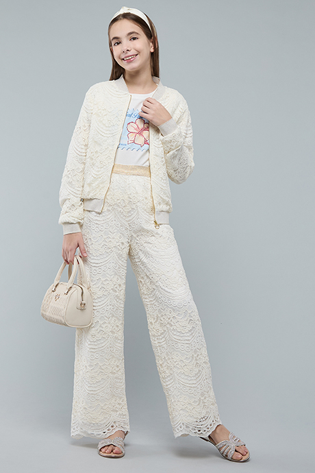 Laced Jacket with Zipper Closure