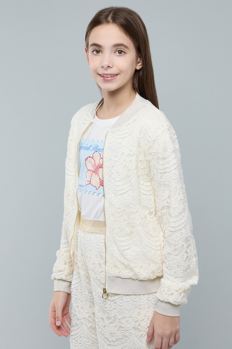 Laced Jacket with Zipper Closure