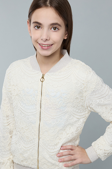 Laced Jacket with Zipper Closure