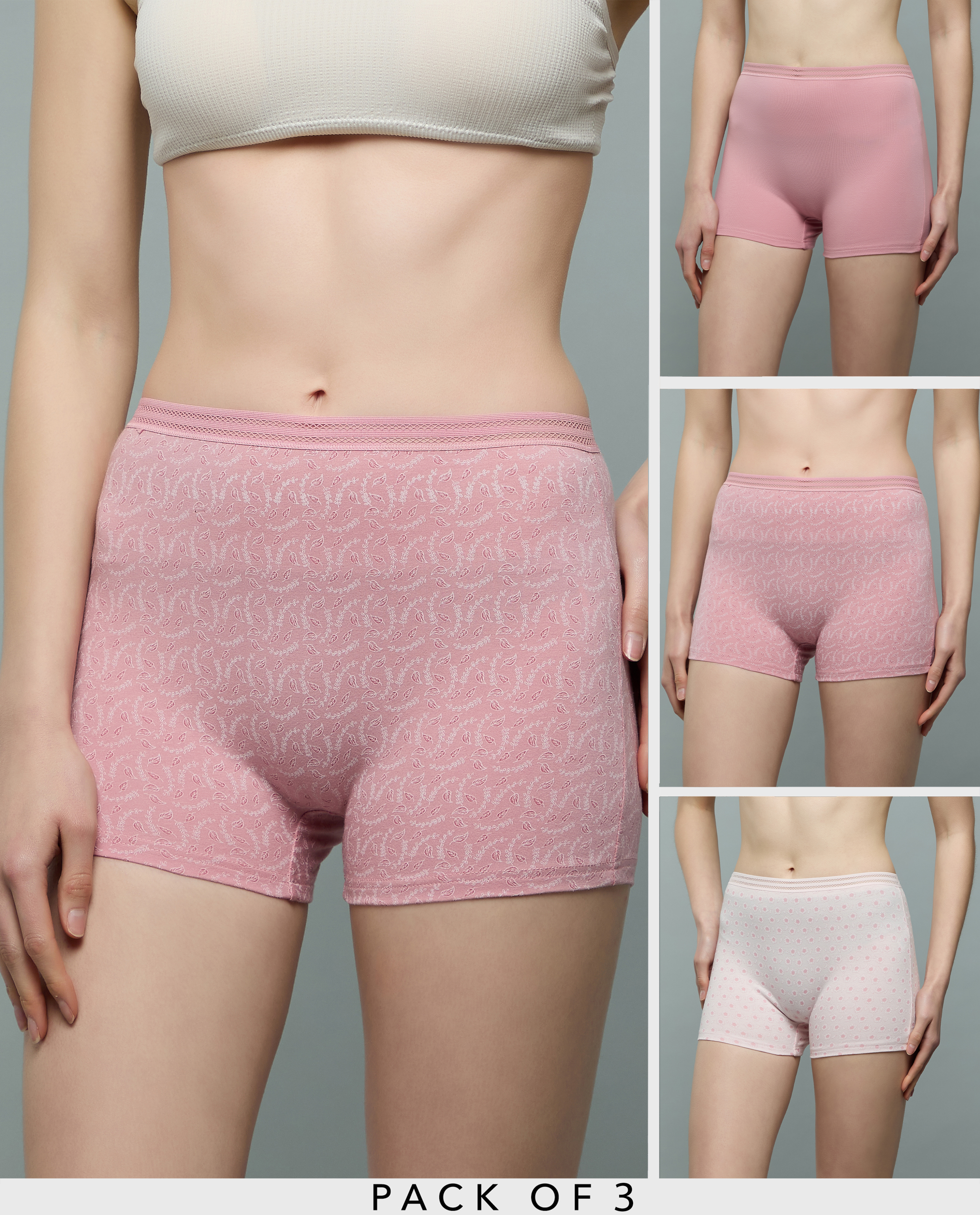 3 Pack Printed Boyshorts
