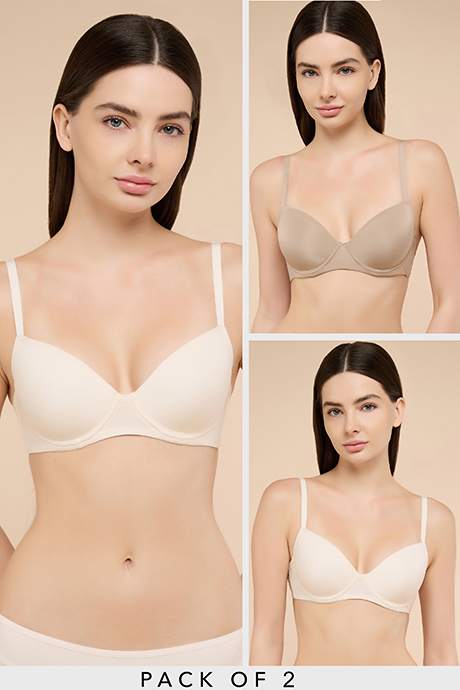 2 Pack Solid T-Shirt Bras