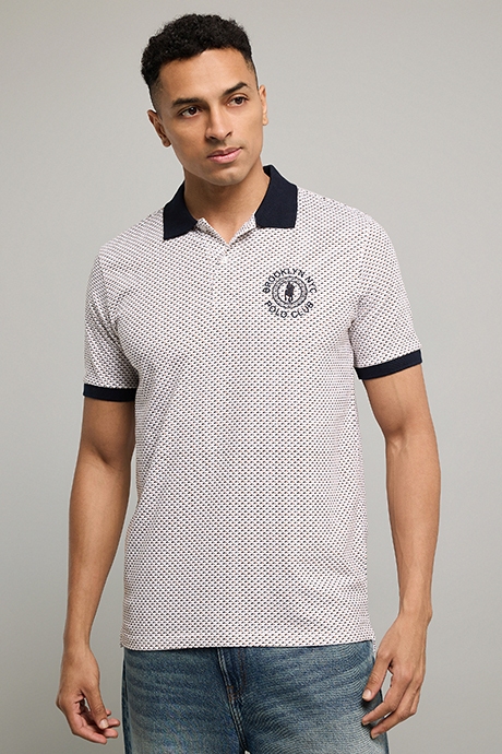 Printed Polo T-Shirt with Short Sleeves