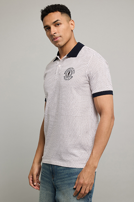 Printed Polo T-Shirt with Short Sleeves