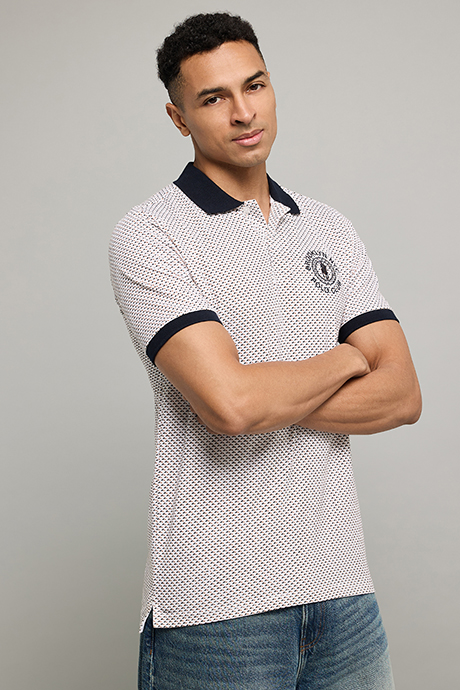 Printed Polo T-Shirt with Short Sleeves