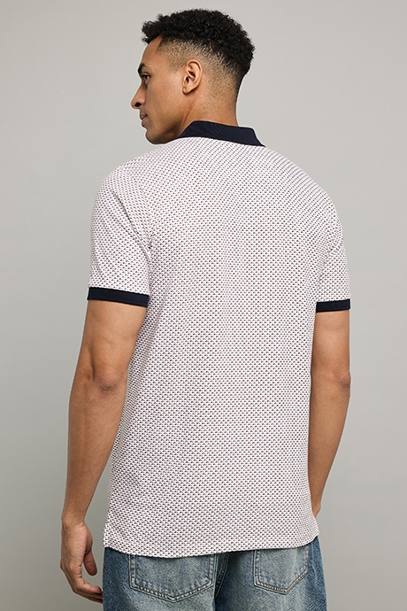 Printed Polo T-Shirt with Short Sleeves