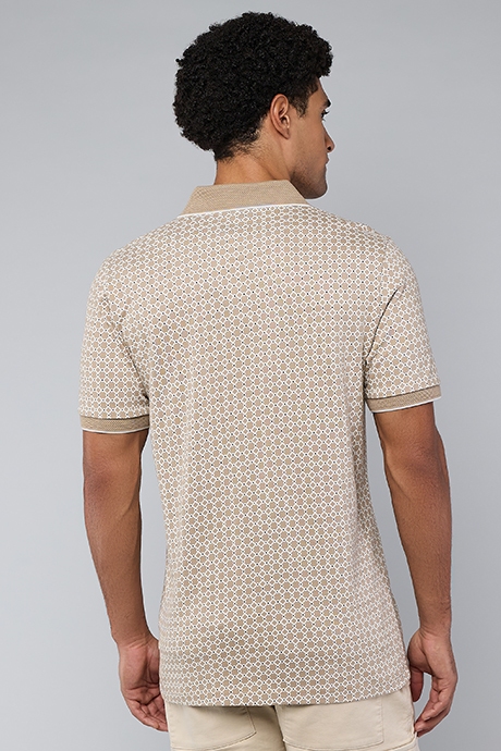 Patterned Polo T-Shirt with Short Sleeves