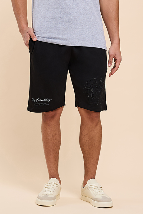 Embroidered Shorts with Drawstring Waist