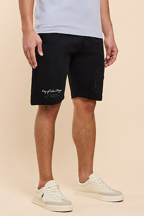 Embroidered Shorts with Drawstring Waist