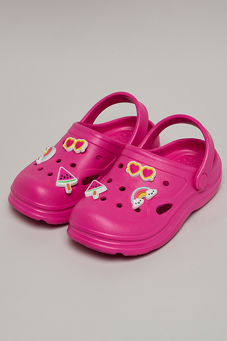 Charm Detail Slingback Clogs