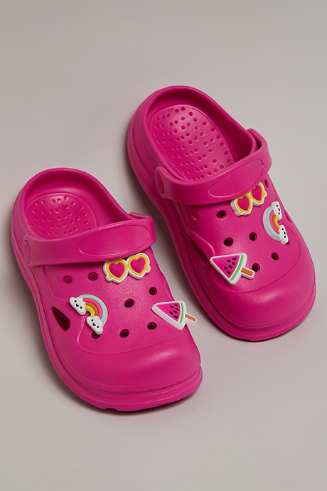 Charm Detail Slingback Clogs