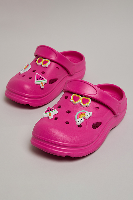 Charm Detail Slingback Clogs