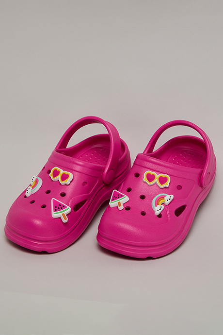 Charm Detail Slingback Clogs
