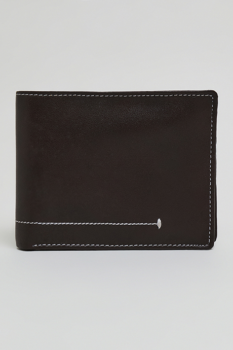 Contrast Stitch Bi-Fold Wallet