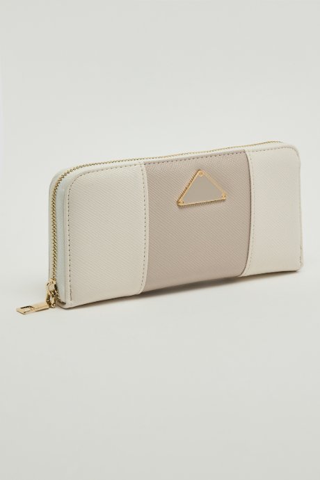 Color Block Zippered Wallet
