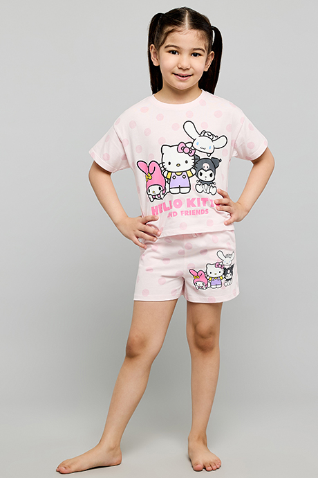 Hello Kitty & Friends Print Shorty Pyjama Set