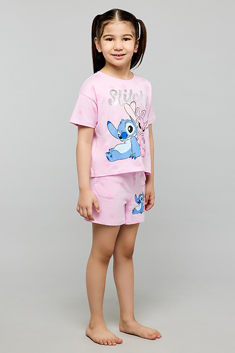 Angel & Stitch Print Shorty Pyjama Set