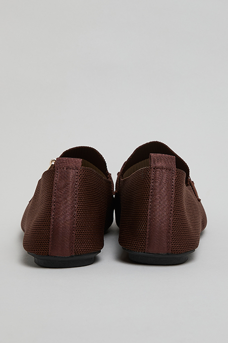 Gold Horsebit Textured Slip-on Loafers