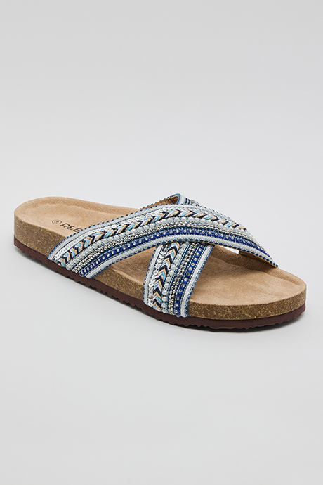 Embroidered Flat Sandals
