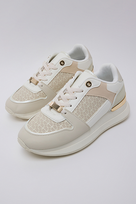 Color Block Lace-Up Sneakers