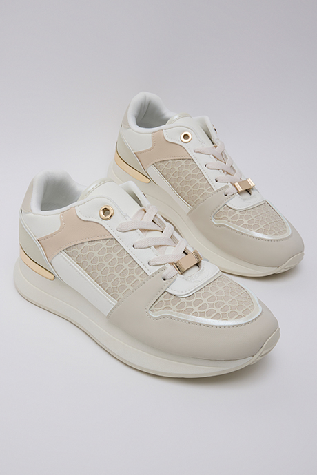 Color Block Lace-Up Sneakers