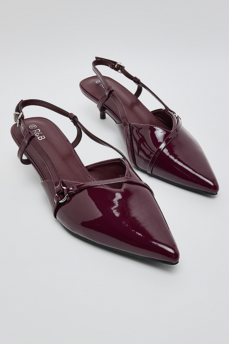 Glossy Slingback Pumps
