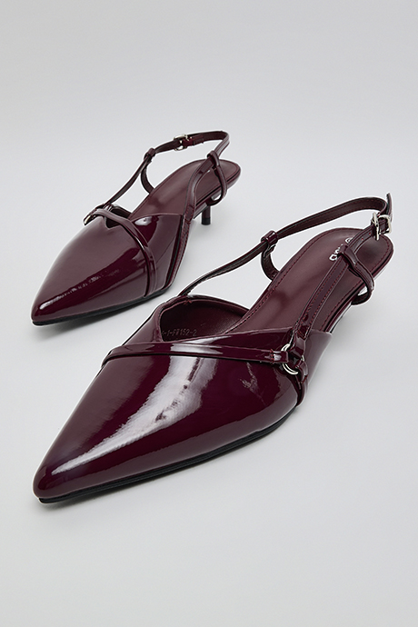 Glossy Slingback Pumps