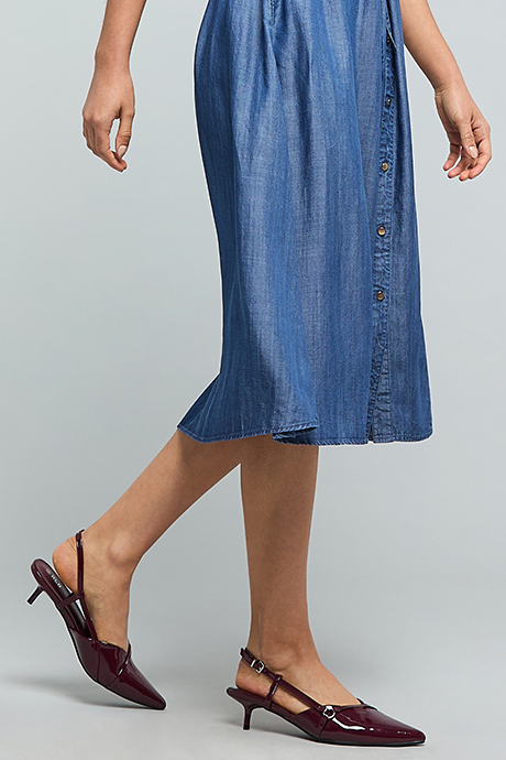 Glossy Slingback Pumps