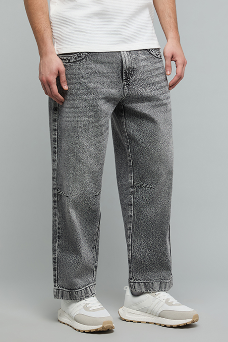 Solid Straight Fit Jeans with Elastic Waist