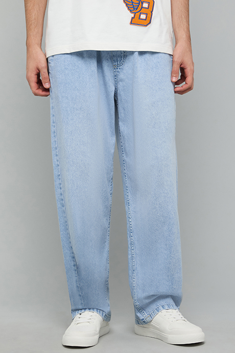 Solid Straight Fit Jeans with Button Closure
