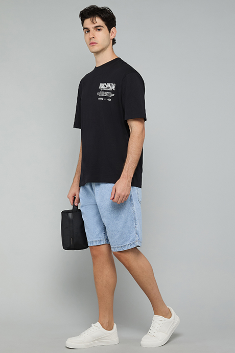 Washed Straight Fit Jeans with Button Closure