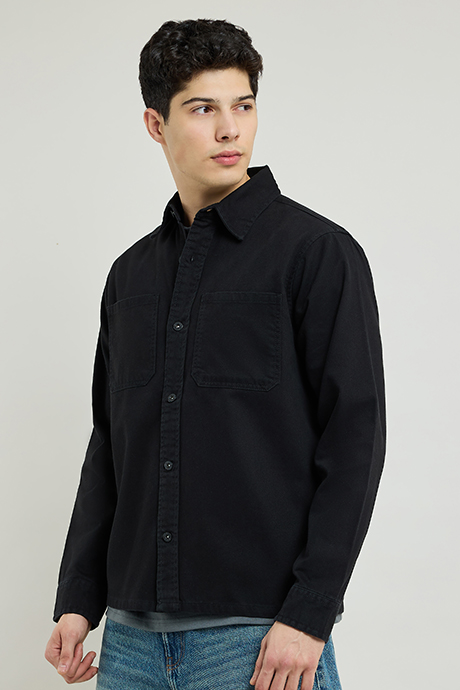 Washed Cargo Jeans with Button Closure