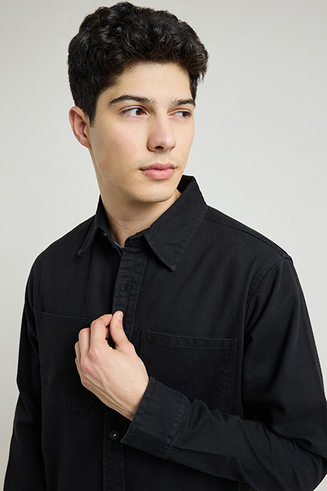 Washed Cargo Jeans with Button Closure