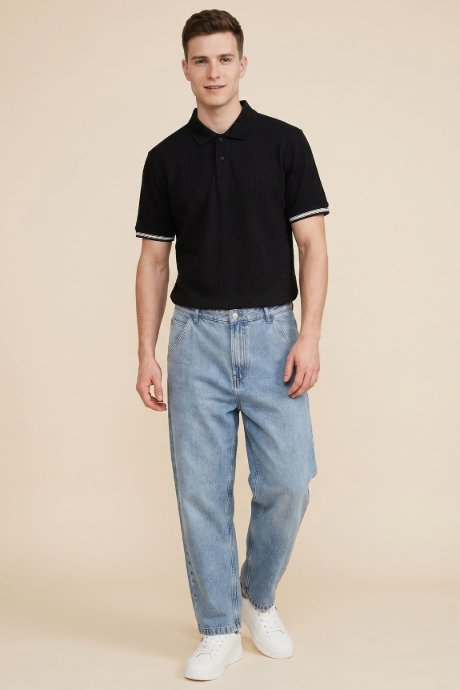 Washed Cropped Wide Leg Jeans