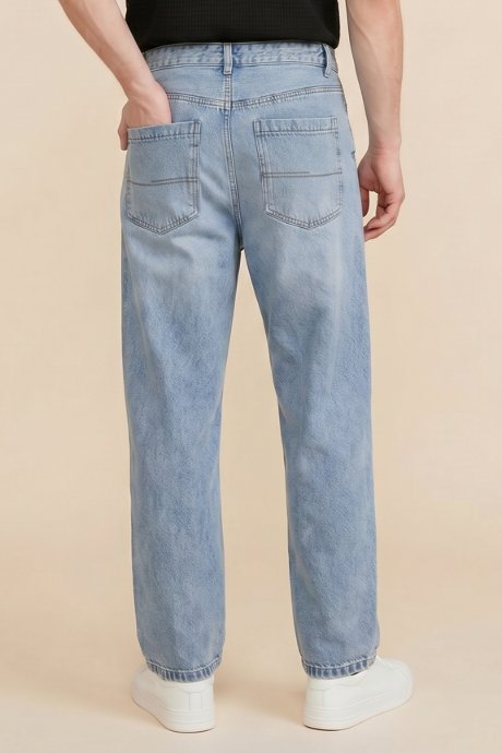 Washed Cropped Wide Leg Jeans