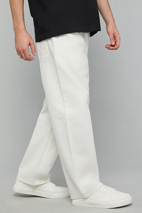 Faded Slim Fit Jeans with Button Closure