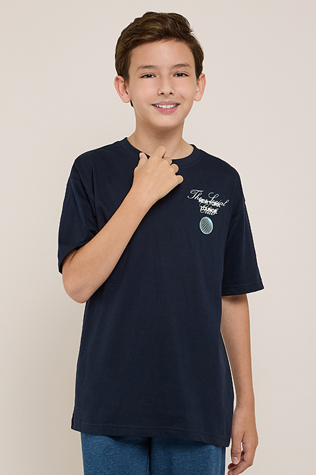 Print Detail T-Shirt with Crew Neck and Short Sleeves