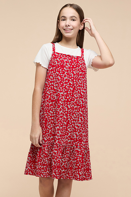 Printed Strappy Tiered Dress