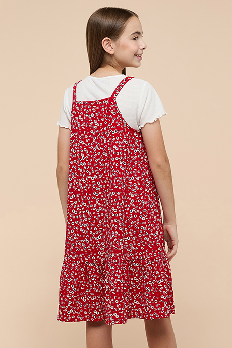 Printed Strappy Tiered Dress