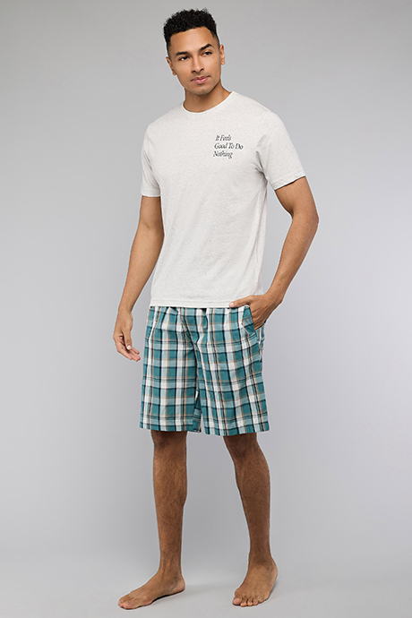 Plaid Shorts Pyjama Set