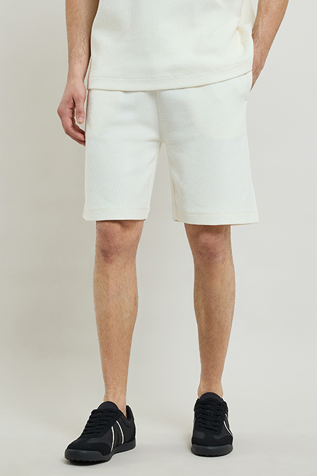 Textured Shorts with Drawstring Waist