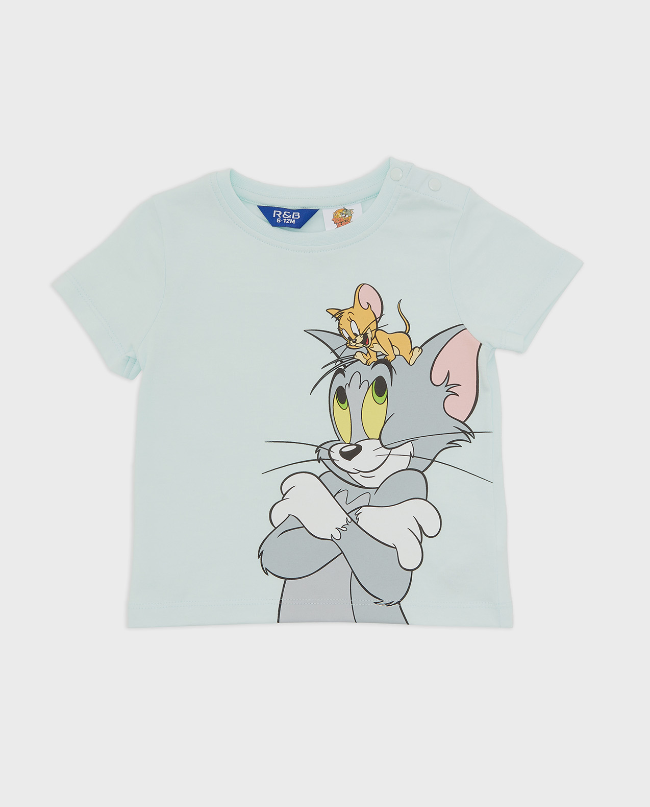 Tom & Jerry Print T-Shirt with Crew Neck and Short Sleeves