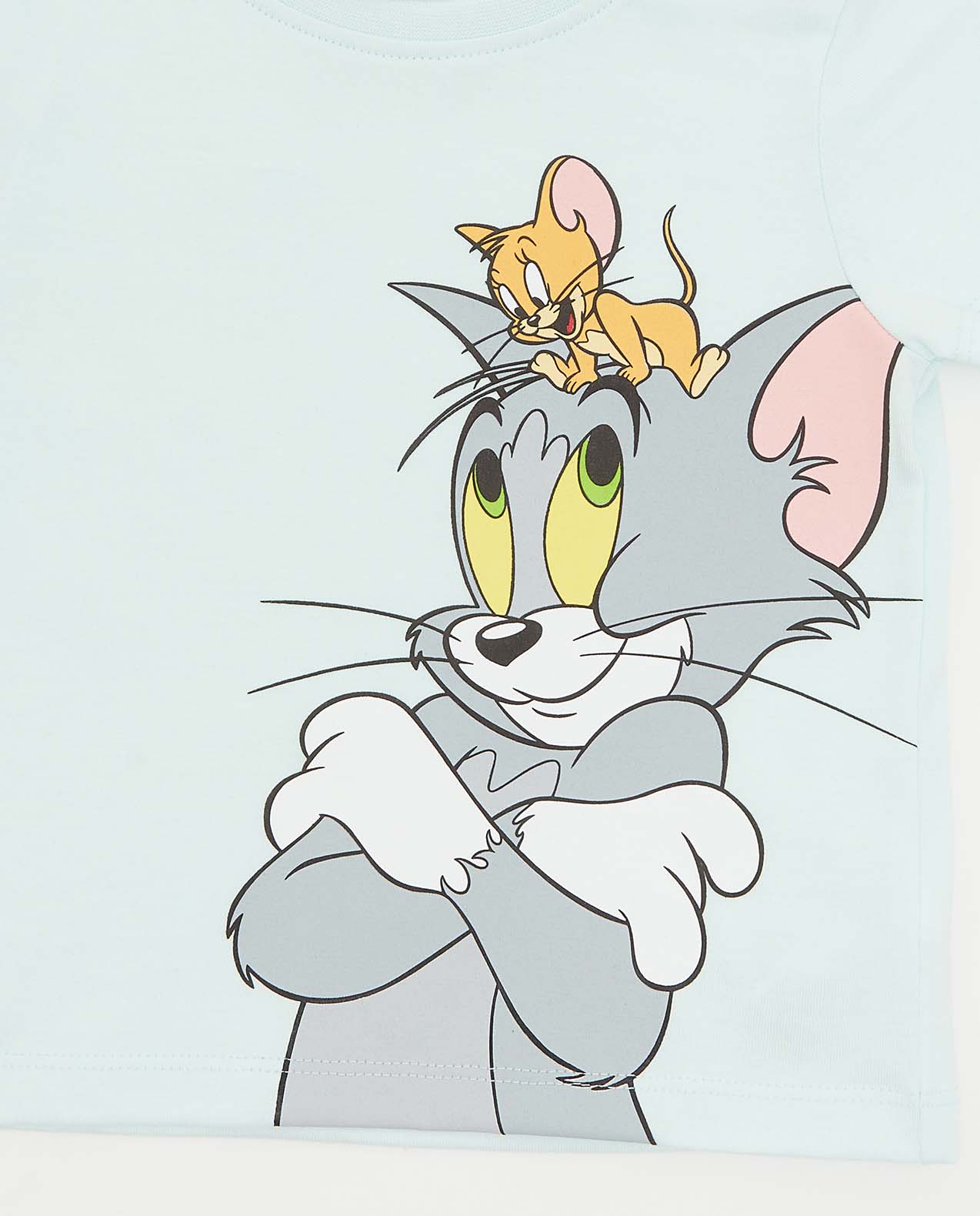 Tom & Jerry Print T-Shirt with Crew Neck and Short Sleeves