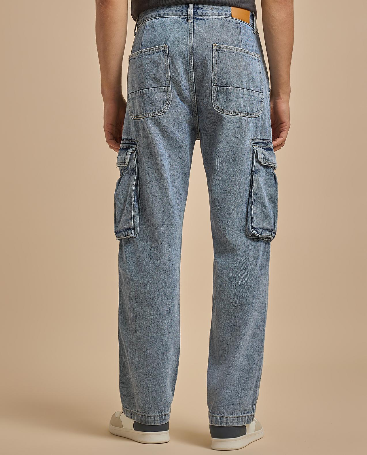 Solid Regular Fit Jeans with Button Closure