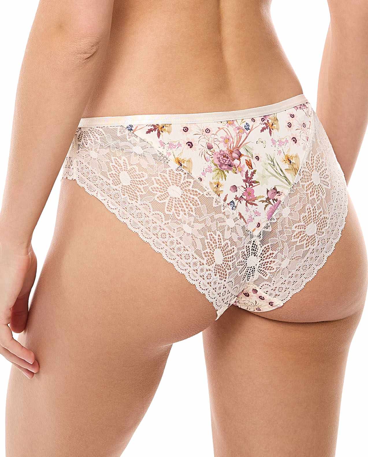 2 Pack Lace Waist Brazilian Briefs