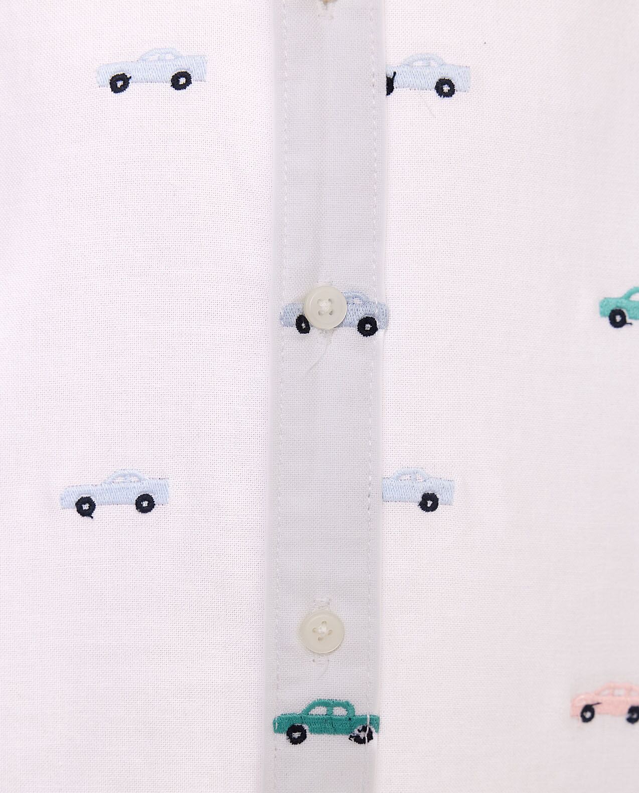 Embroidered Shirt with Classic Collar and Long Sleeves