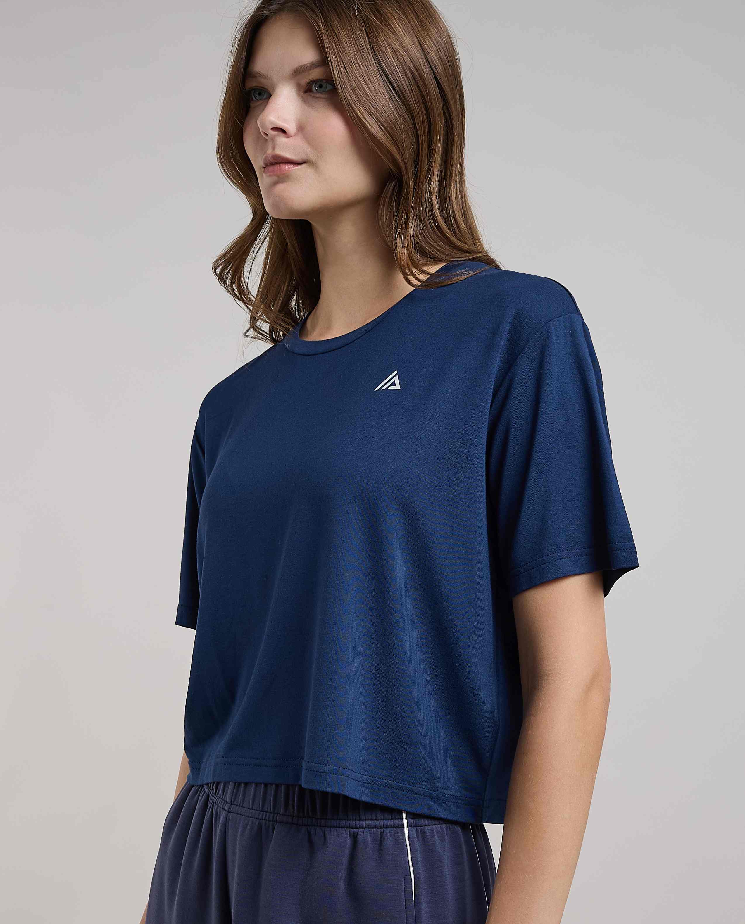 Logo Detail Active T-Shirt with Crew Neck and Short Sleeves