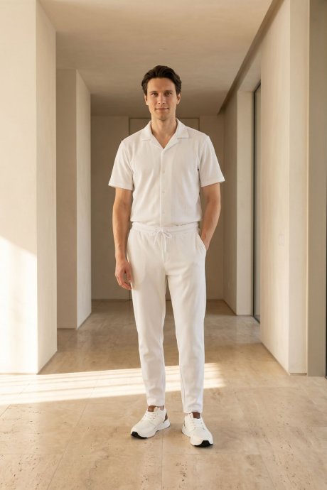 Textured Polo T-Shirt with Short Sleeves