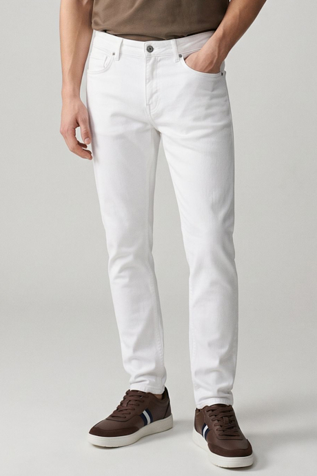 Faded Skinny Fit Jeans with Button Closure